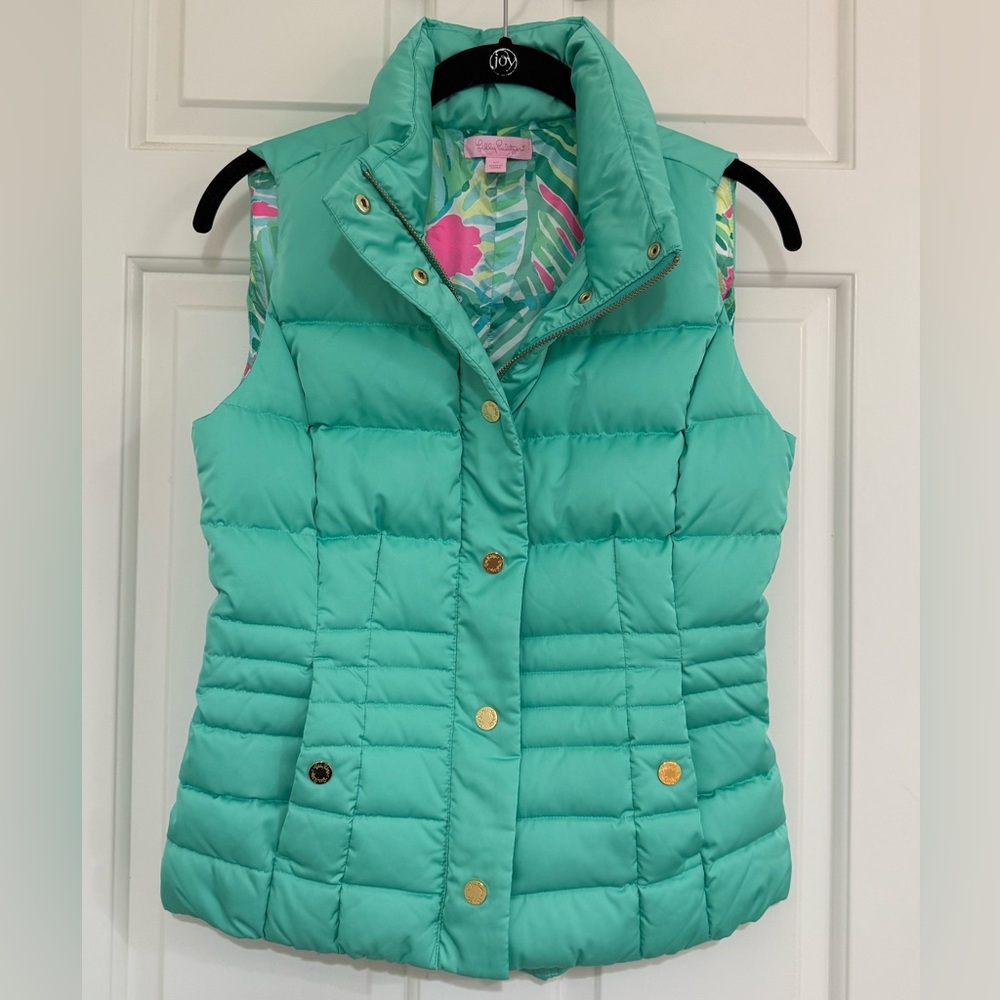 Lilly Pulitzer turquoise puffer vest